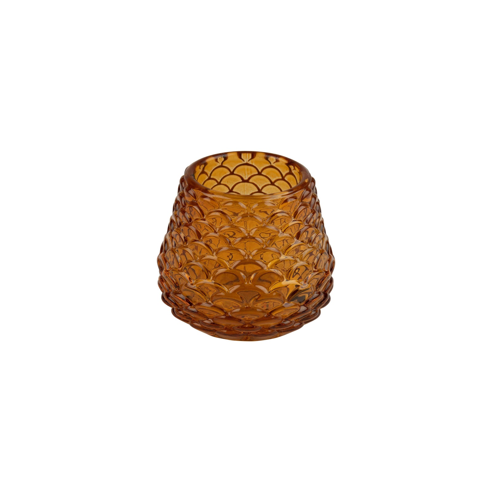 Tea light Holder- Pinecone Amber