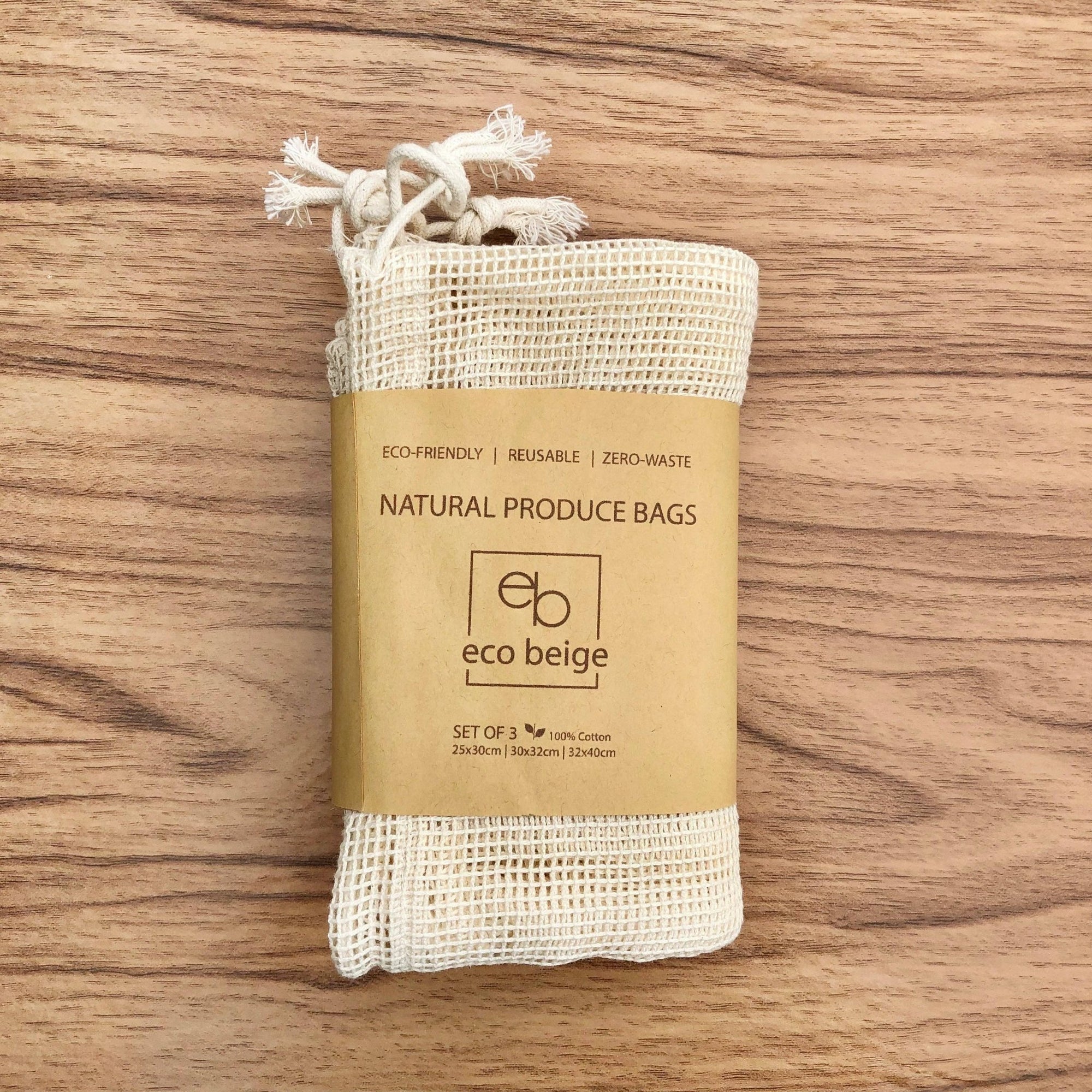 Cotton Produce Bags (Set of 3) - Natura Soylights