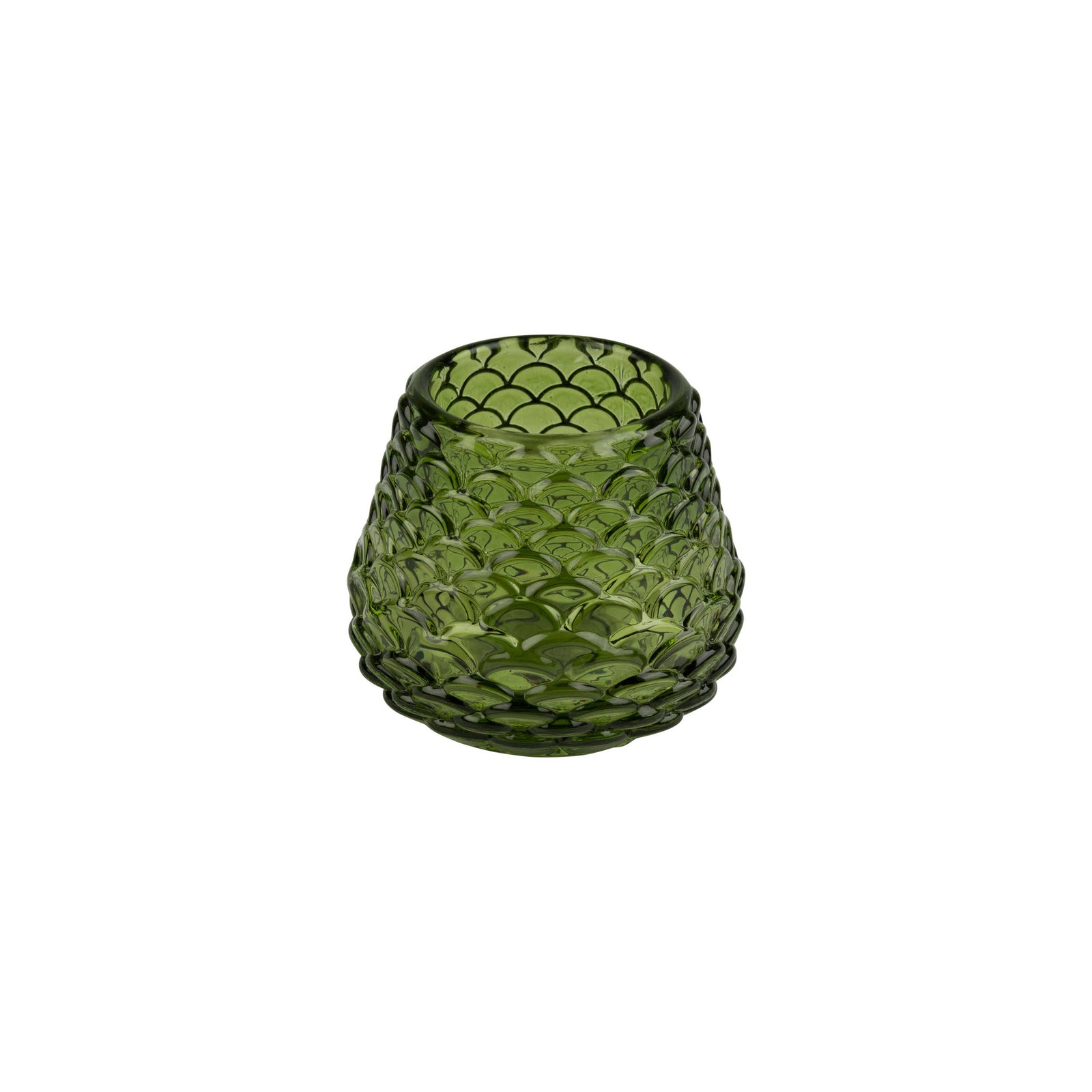Tea light holder- Pine Cone Green