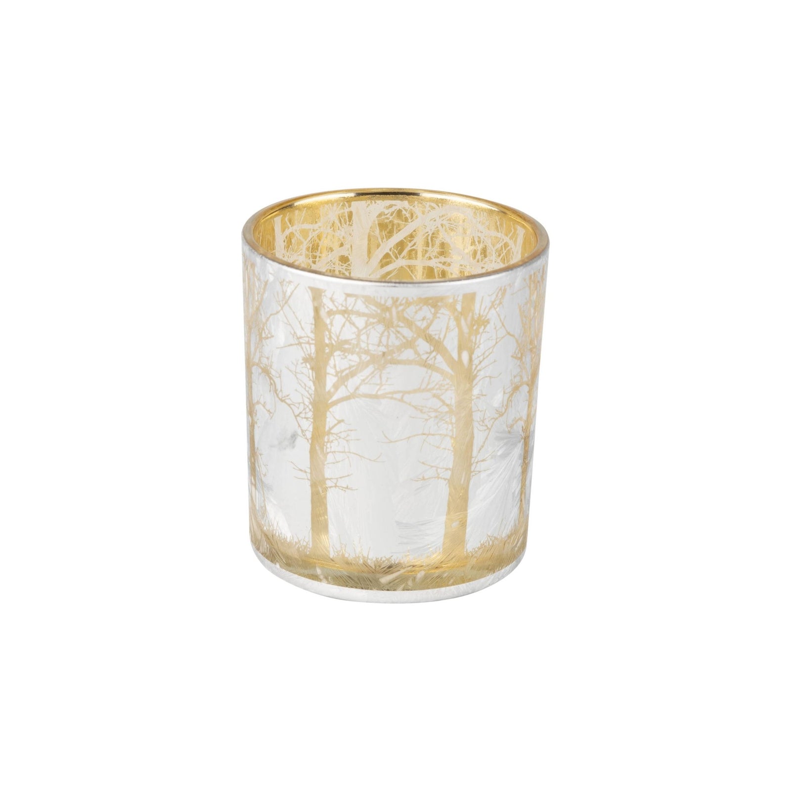 Frosted Silver & Gold Stag Glass Holder - Natura Soylights