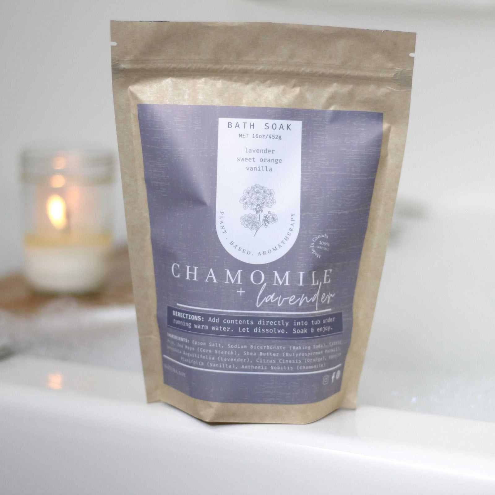 Bath Soak- Chamomile Lavender - Natura Soylights