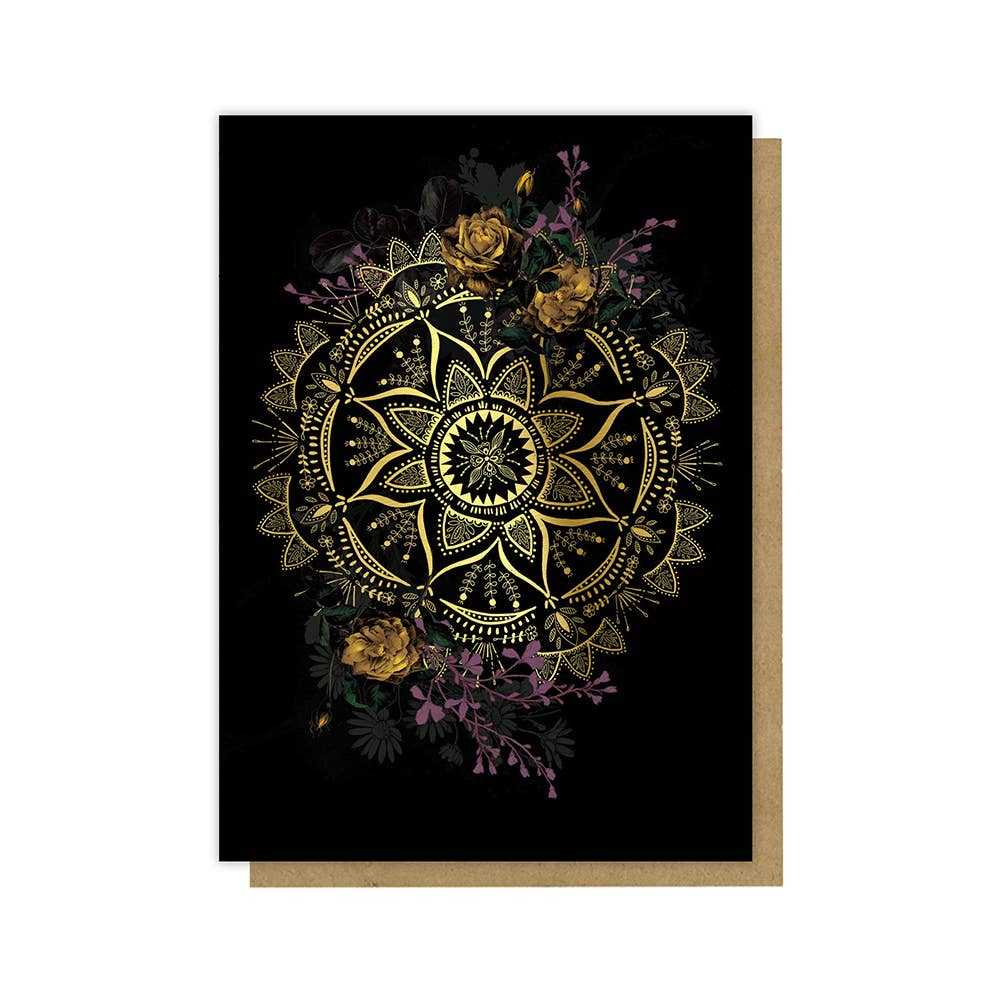 Greeting Card - Golden Mandala - Natura Soylights