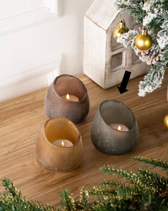 Indus Candleholder Smoke - Natura Soylights