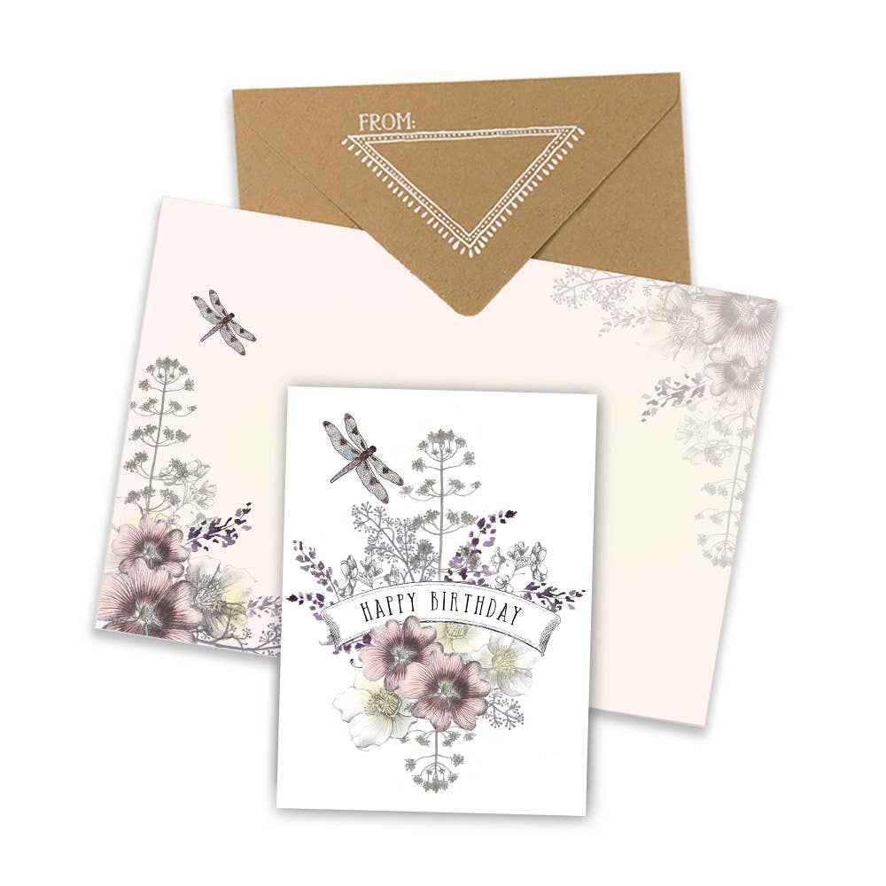 Mini Card - Dragonfly Birthday - Natura Soylights