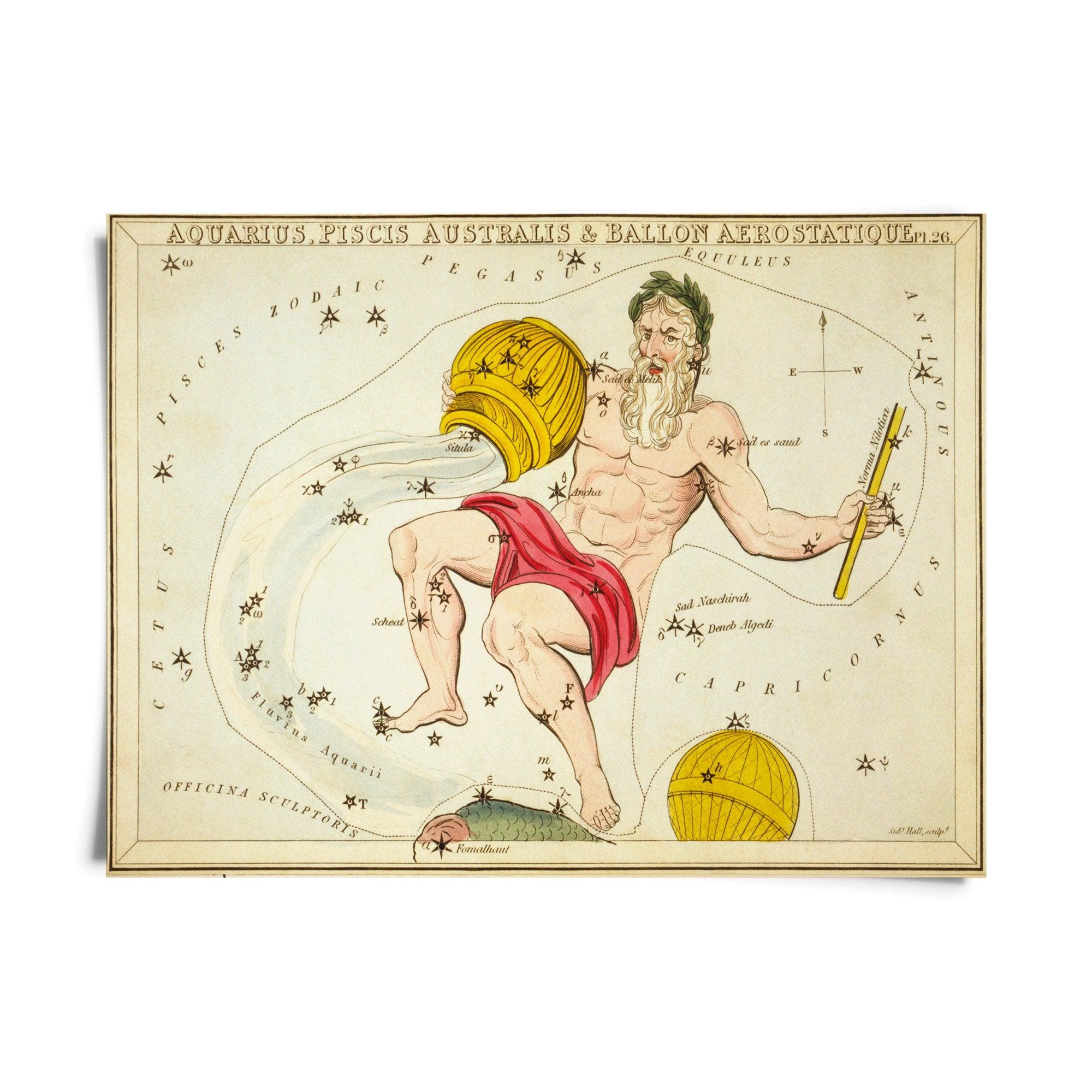 Vintage Zodiac Sign Astrology Print - Natura Soylights