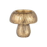 A01014 - Bronze painted resin mushroom tea light hldr, 2.75 in - Natura Soylights