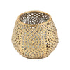 A58469 - Filigree mtl t - lite votve hldr/gls,weave,ant gld,3in - Natura Soylights