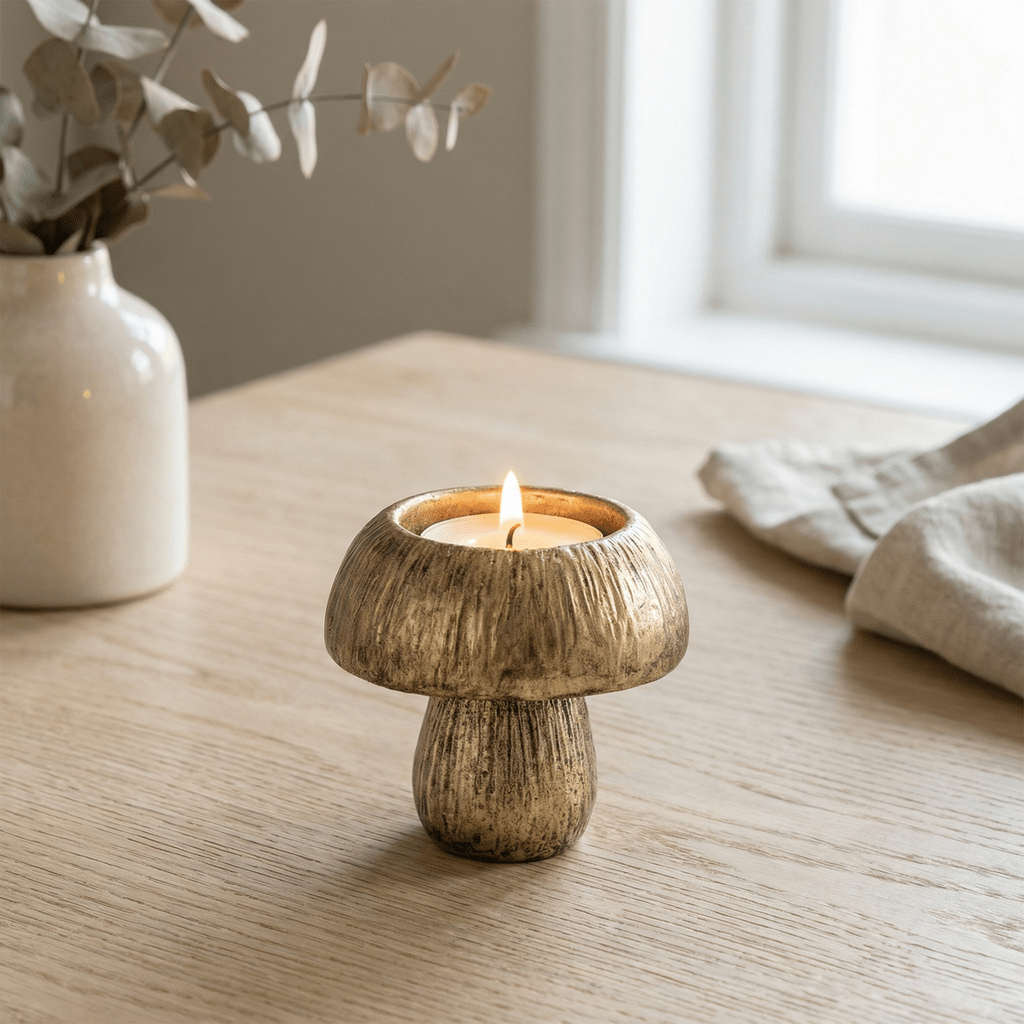 Bronze Mushroom Tealight Holder - Natura Soylights