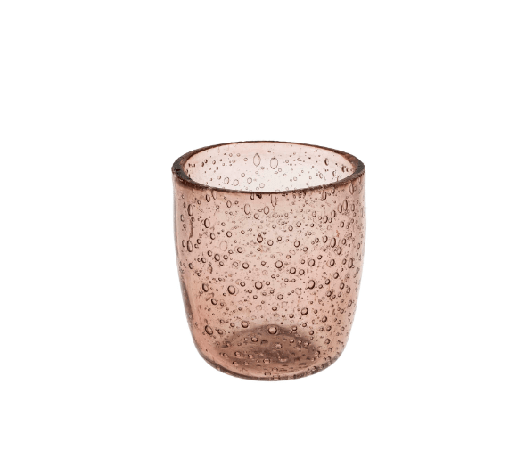 Bubble Glass Votive S, Pink - Natura Soylights