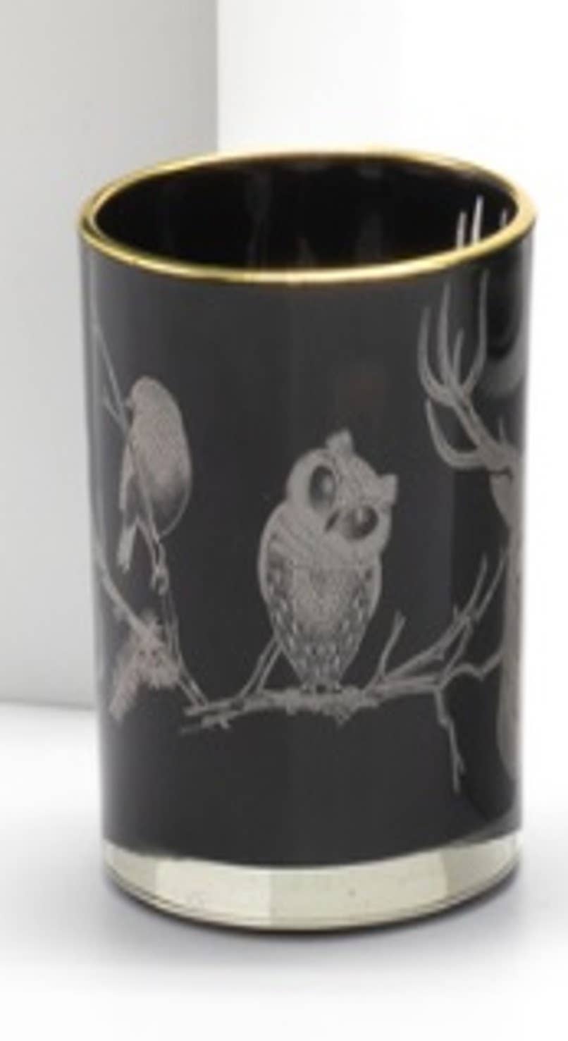Candle Hurricane holder- Woodland animals