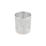 Frosted Silver Forest Glass Holder - Natura Soylights