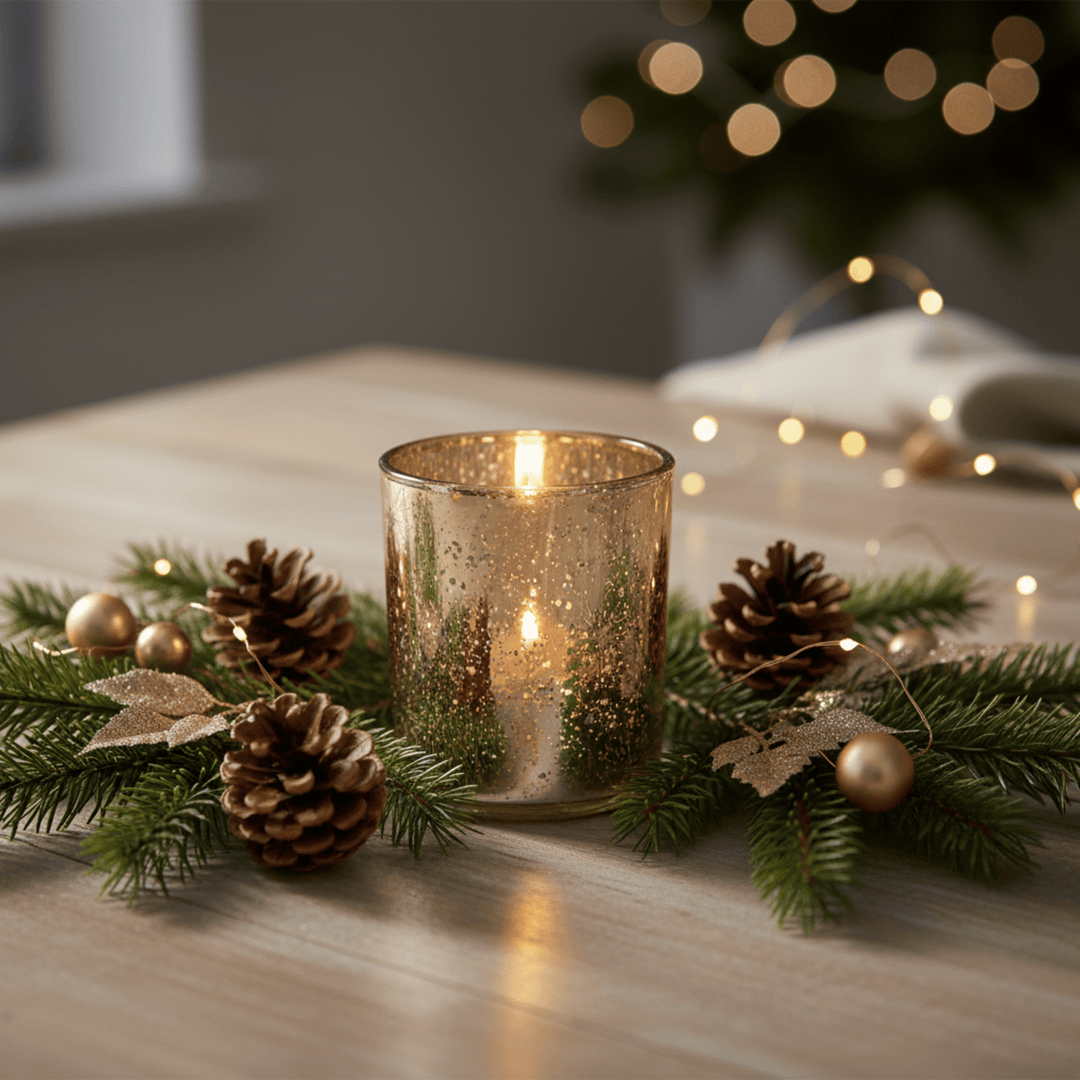 Glass gold Tealight holder - Natura Soylights