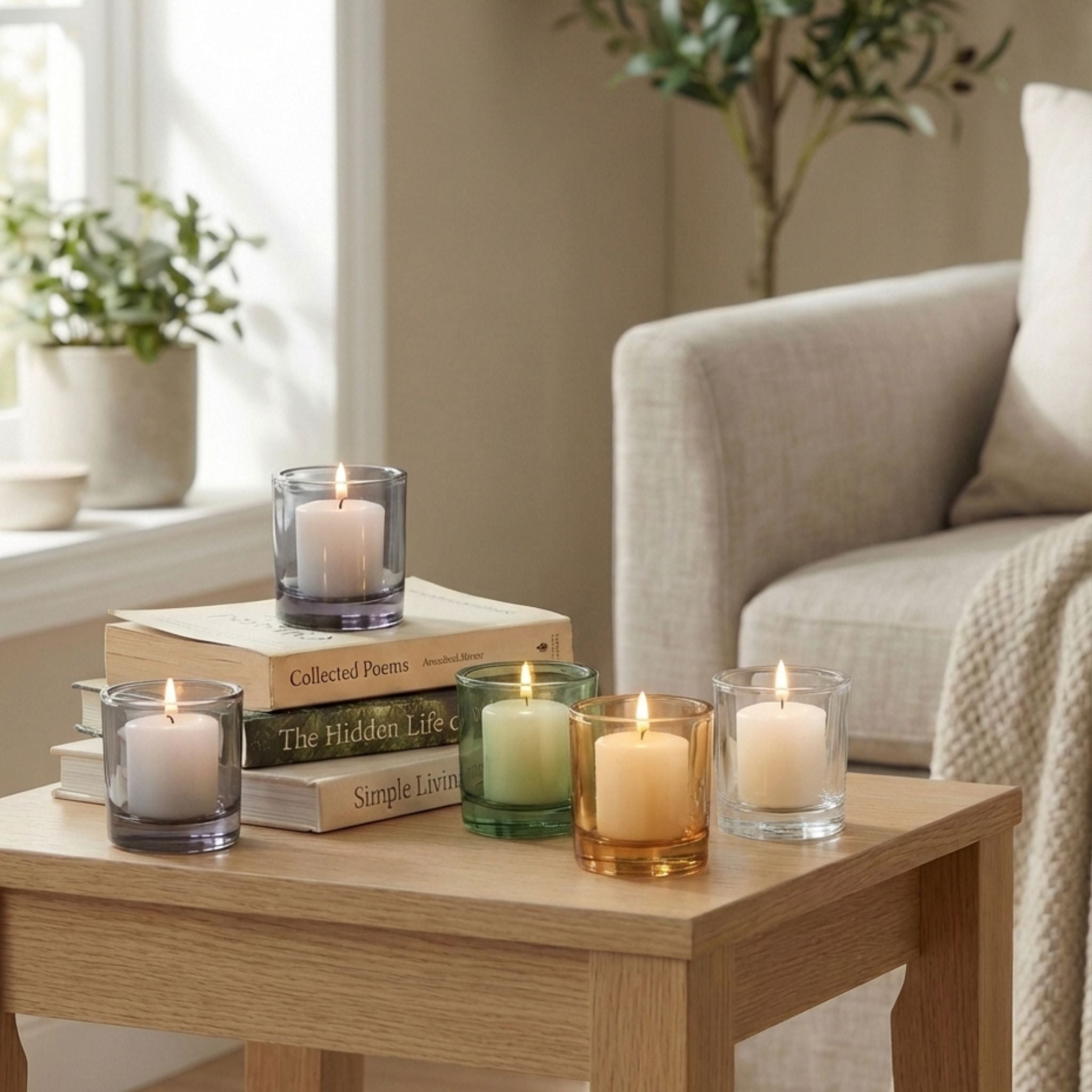 Heavy Glass Tealight & Votive Candle Holder - Natura Soylights