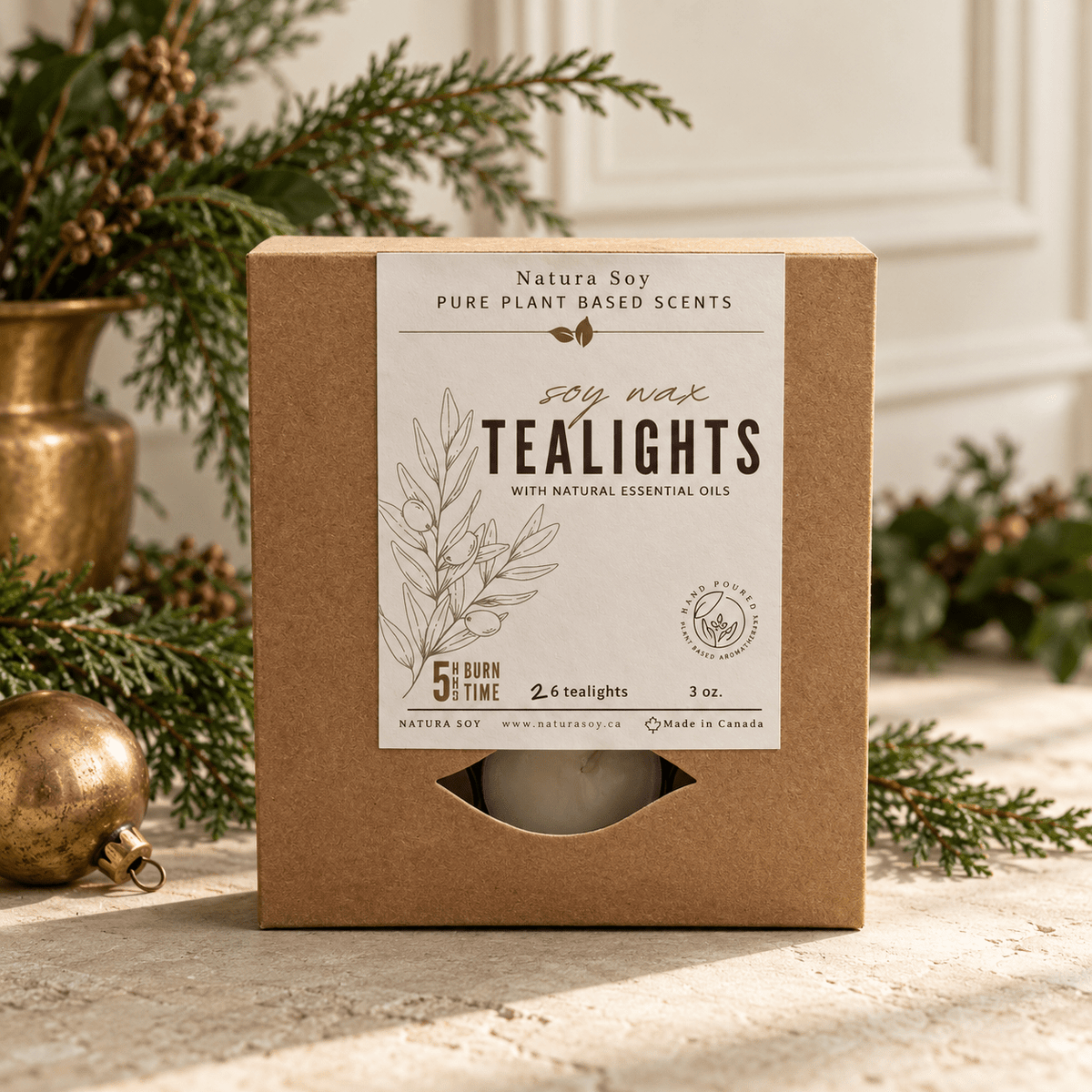 Holiday Tealights Bulk (25) - Natura Soylights