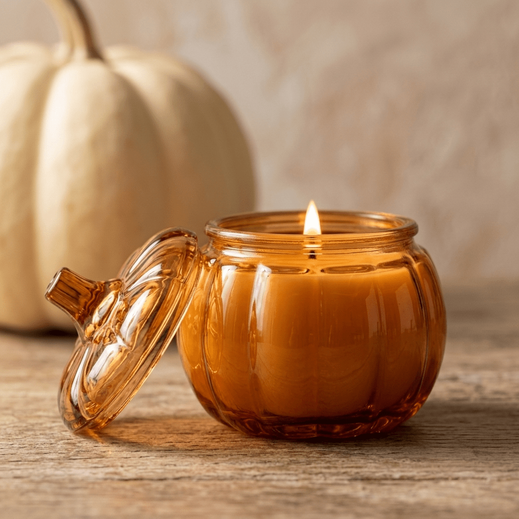 Limited Edition Glass Pumpkin Candle - Natura Soylights