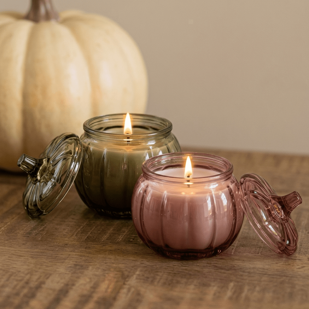 Limited Edition Glass Pumpkin Candle - Natura Soylights