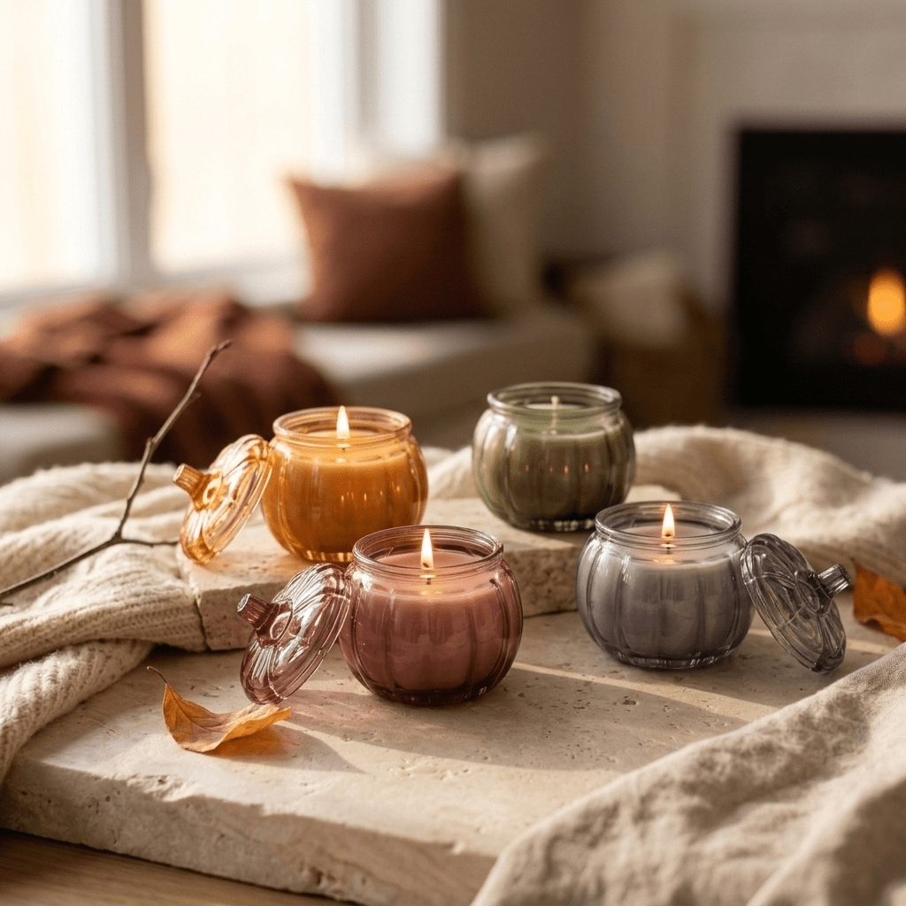 Limited Edition Glass Pumpkin Candle - Natura Soylights