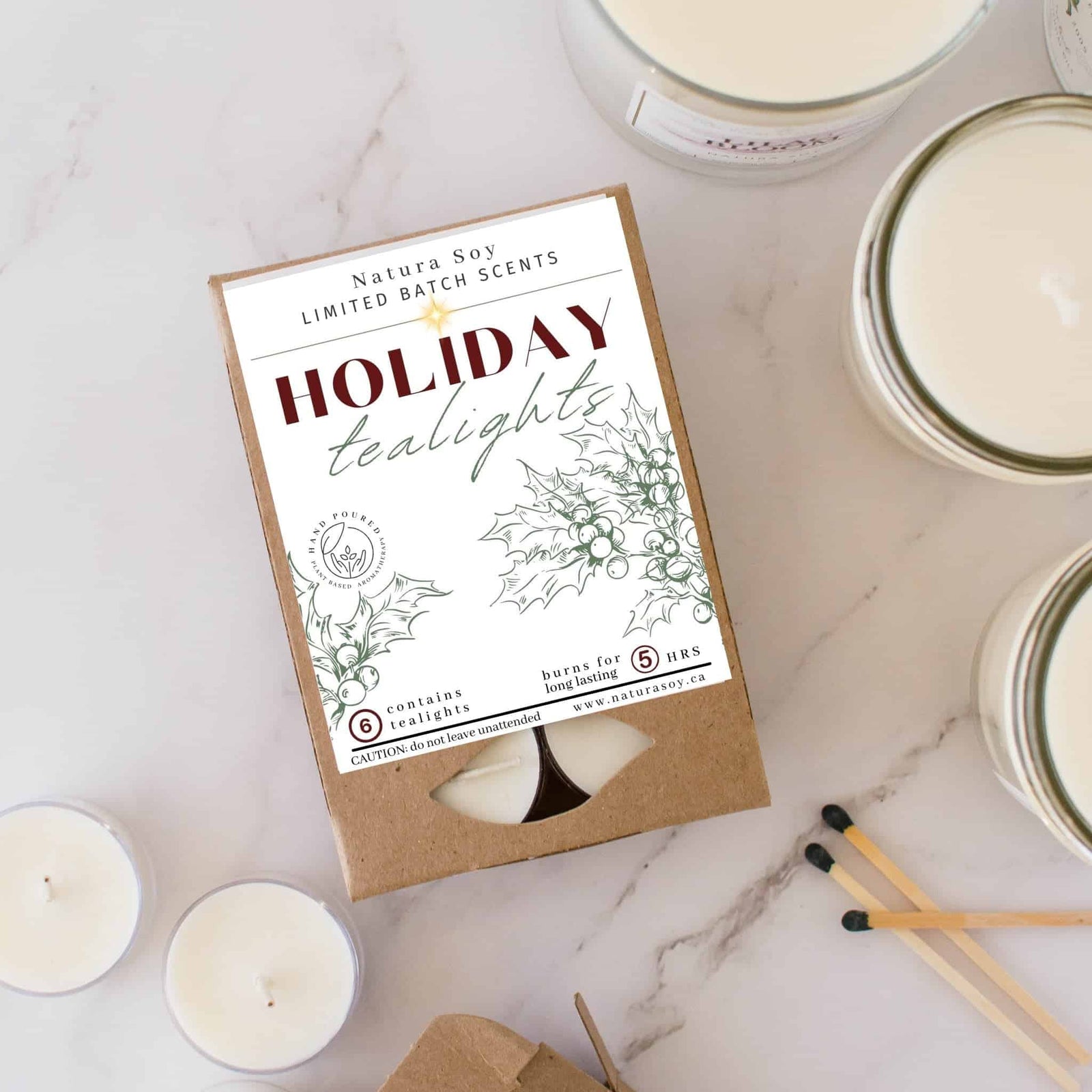 Limited Edition Holiday Tealight Sampler - (6 Exclusive Scents!) - Natura Soylights