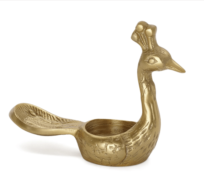 Peacock Gold Tealight Holder - Natura Soylights