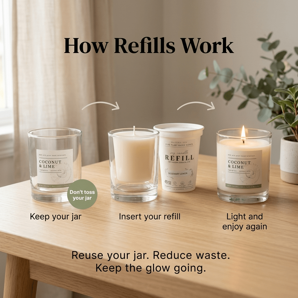Soy Candle Refills - for Tumbler Jars - Natura Soylights