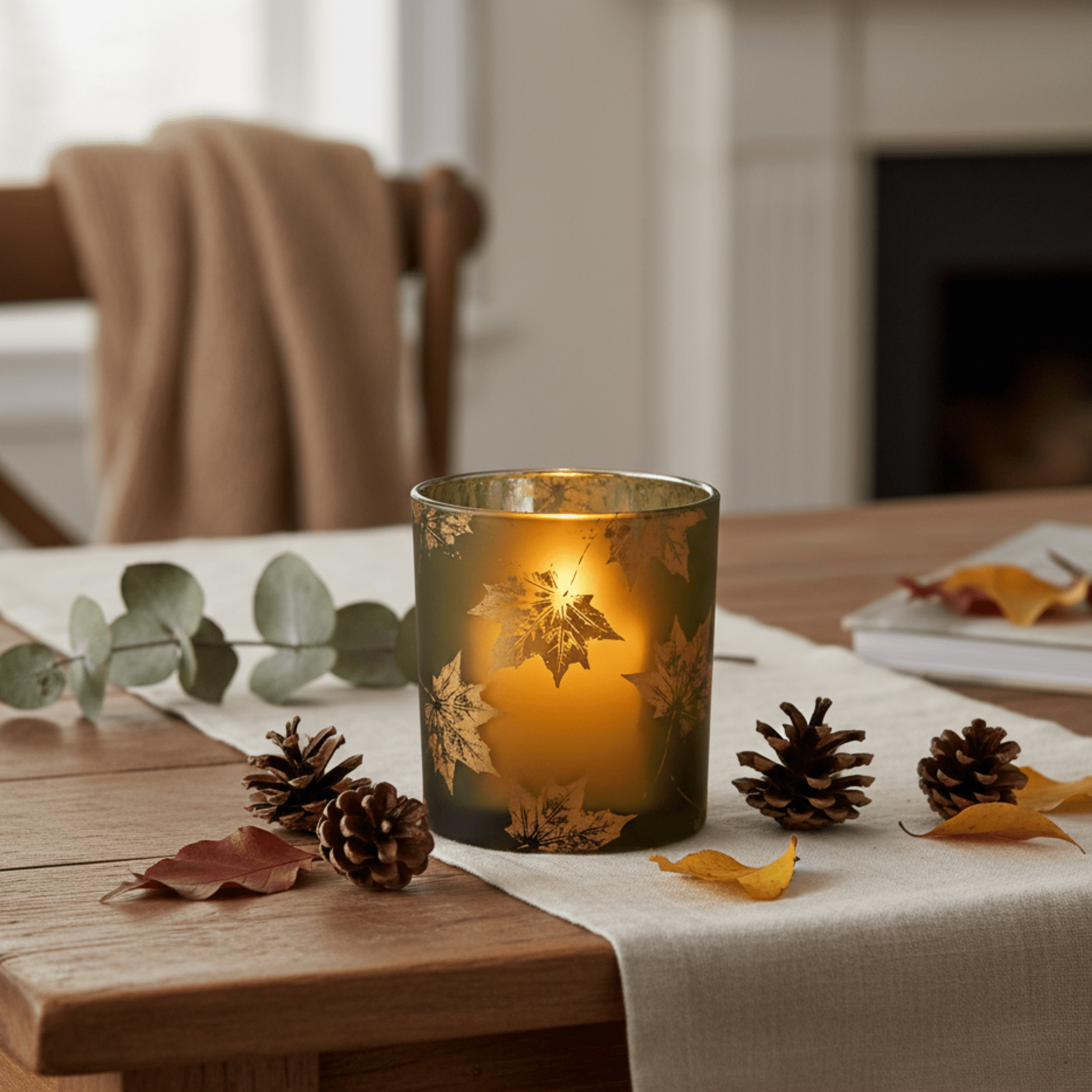 Tealight candle holder - Autumn Leaves - Natura Soylights