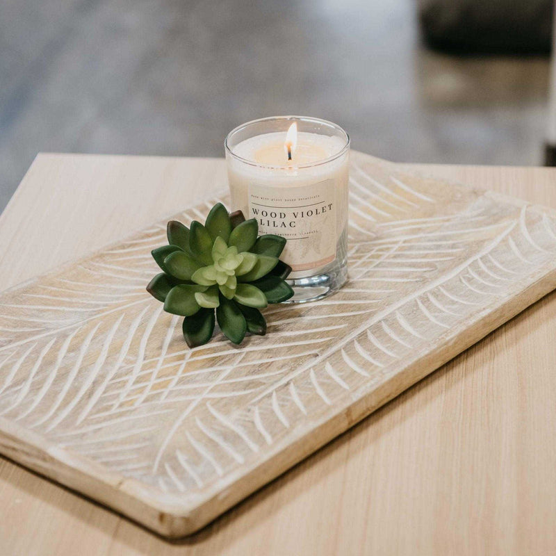 Carved Fern Tray - Large - Natura Soylights