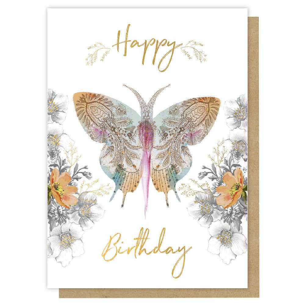 Greeting Card - Paisley Butterfly - Natura Soylights