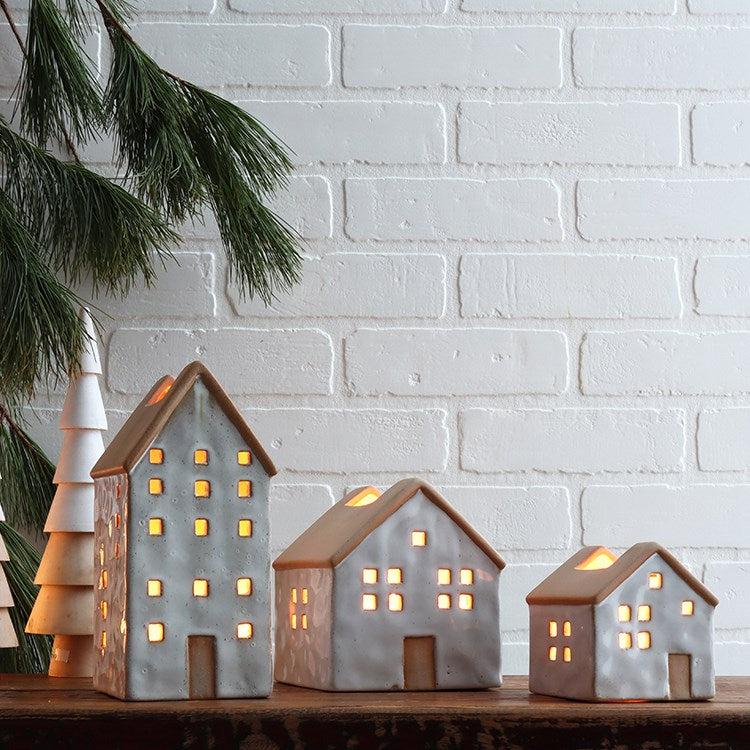 Vail Chalet Ceramic Décor House Large White - Natura Soylights