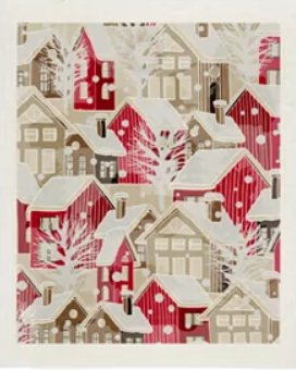 Winter Village Sponge Cloth Red - Natura Soylights